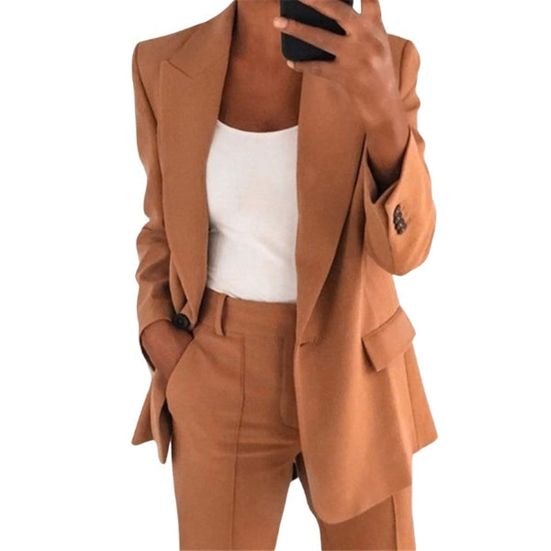 Women's Two Piece Set Elegant Tailored Trouser Fit