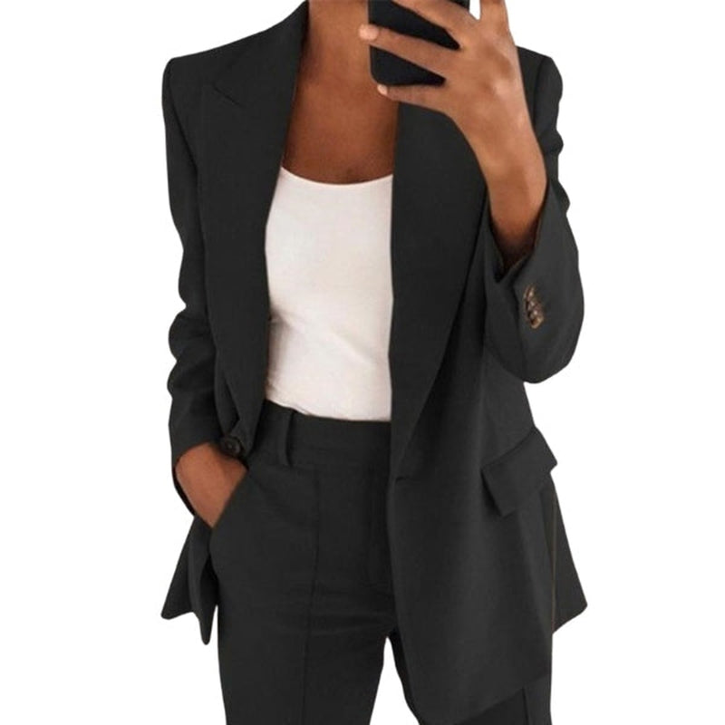 Women's Two Piece Set Elegant Tailored Trouser Fit