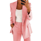 Women's Two Piece Set Elegant Tailored Trouser Fit