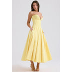 Women’s Corset Midi Dress Elegant Pleated Fit