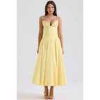 Women’s Corset Midi Dress Elegant Pleated Fit