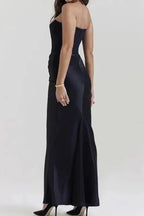 Women's Satin Corset Maxi Dress Elegant Formal Evening Gown