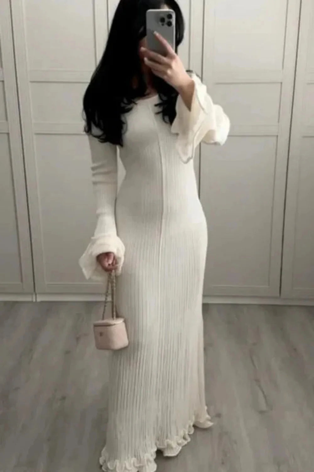Women’s Timeless Pleated Knit Dress Refined Elegant Fit