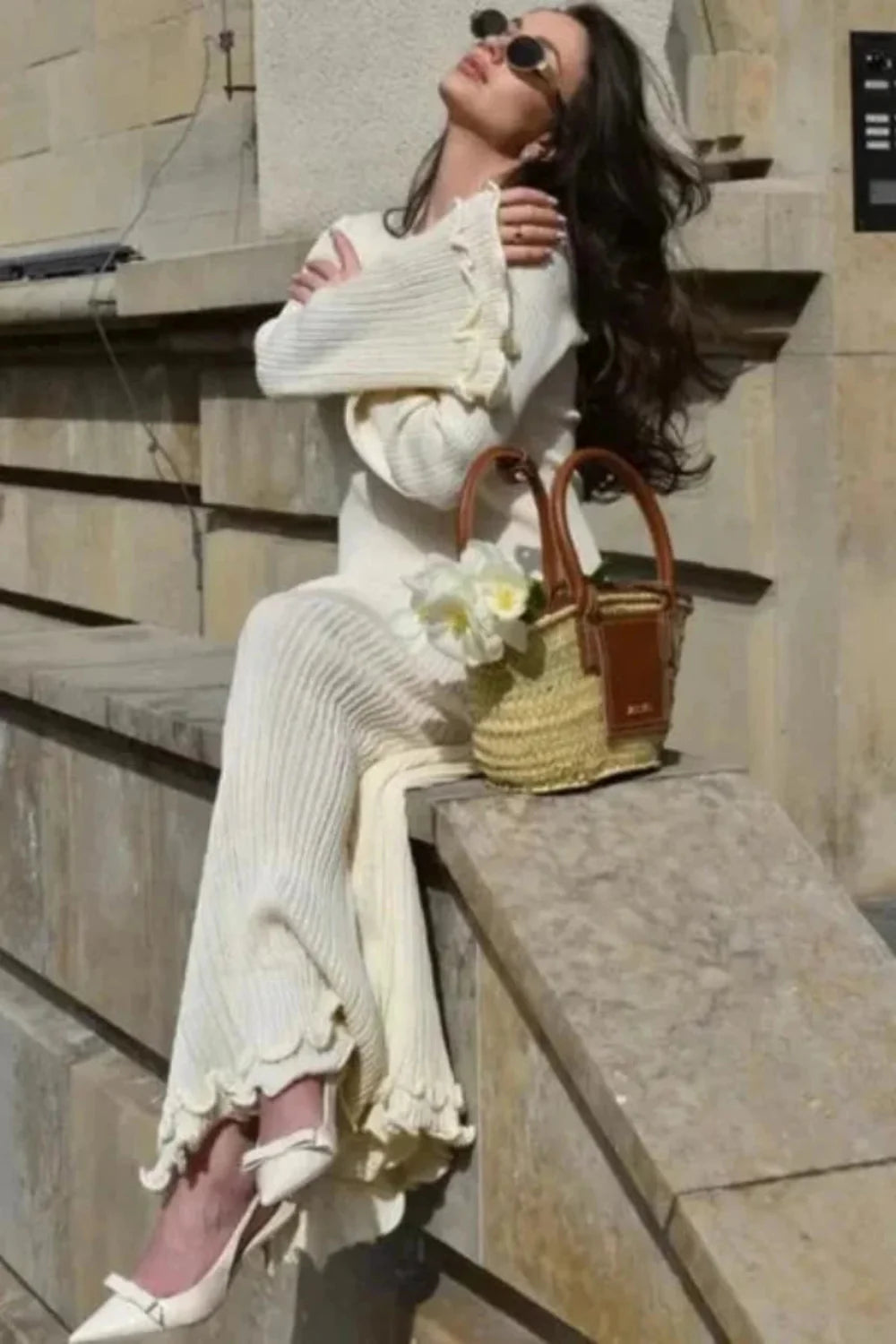 Women’s Timeless Pleated Knit Dress Refined Elegant Fit