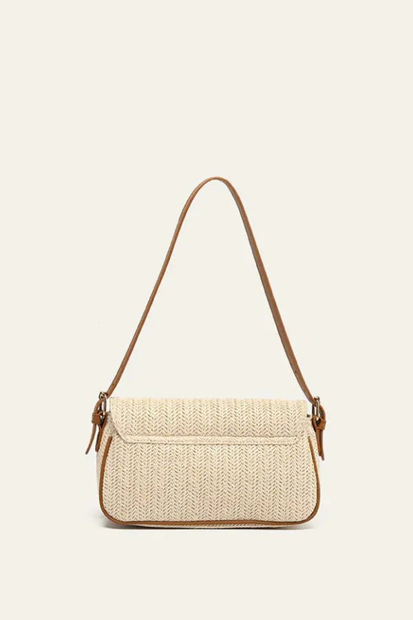 Women's Straw Shoulder Bag Compact Elegant Everyday Bag