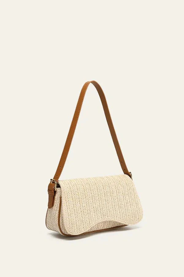 Women's Straw Shoulder Bag Compact Elegant Everyday Bag