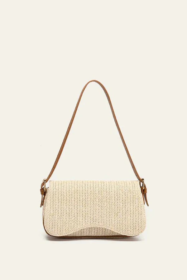 Women's Straw Shoulder Bag Compact Elegant Everyday Bag