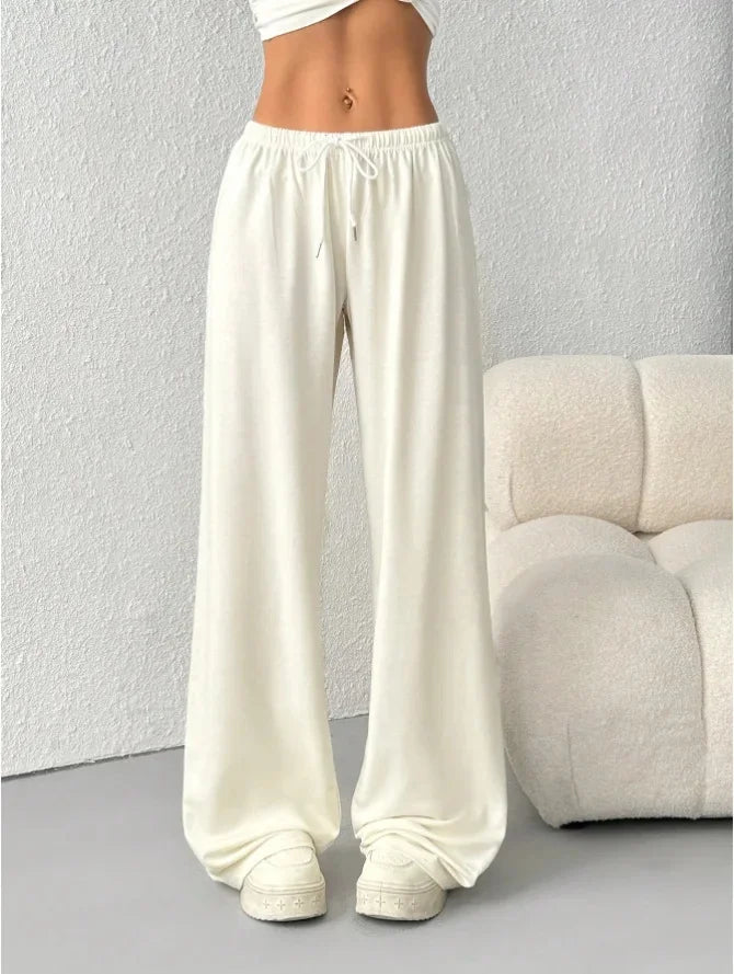 Women's Joggers Cotton Blend Wide Leg Comfort Fit