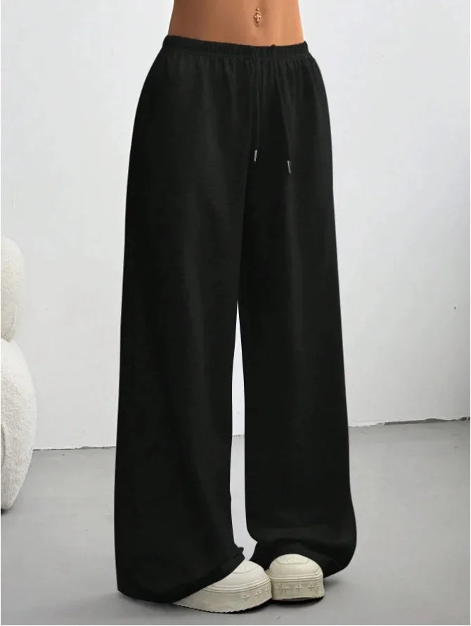 Women's Joggers Cotton Blend Wide Leg Comfort Fit