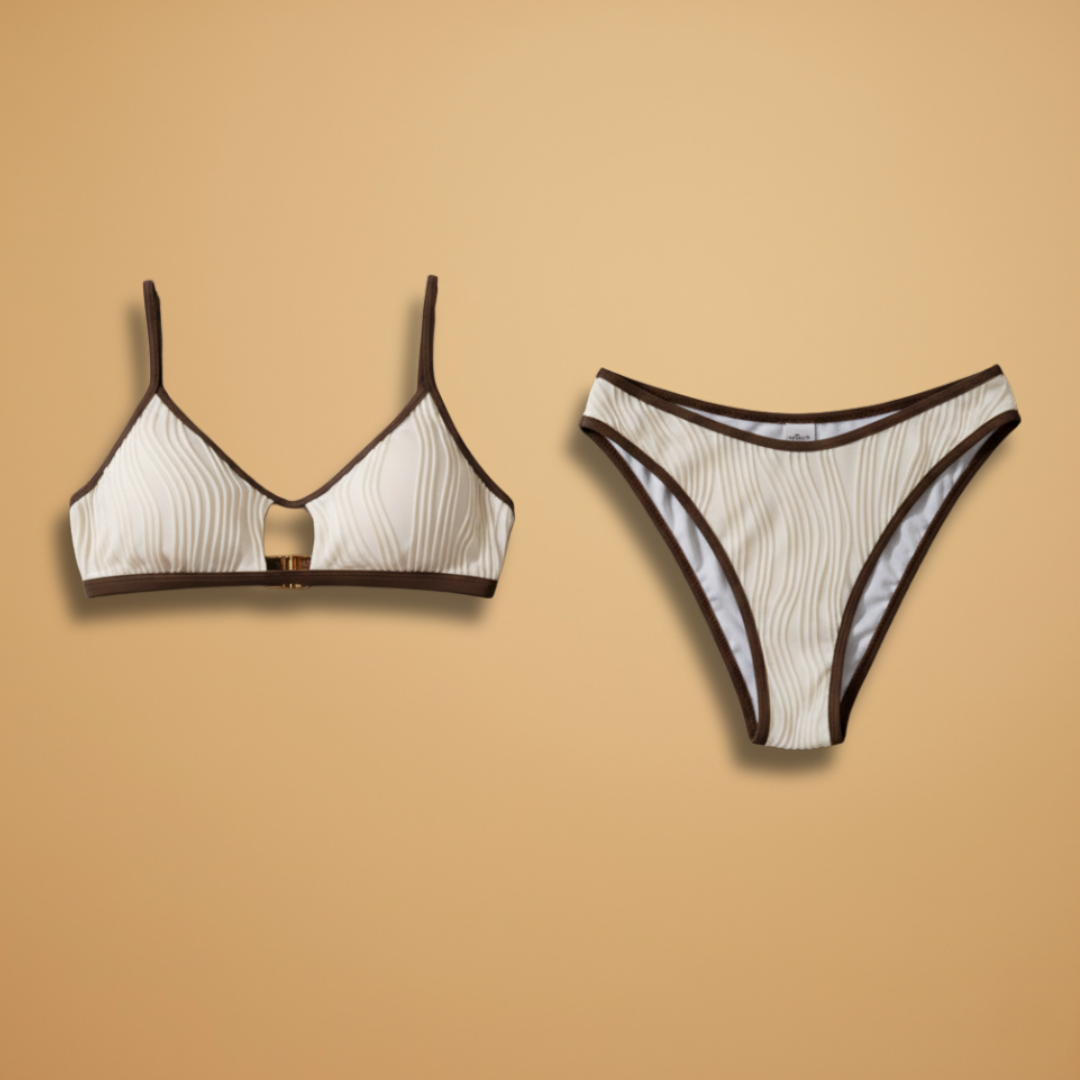 Women's High-Waisted Bikini Set Adjustable Straps Swimwear