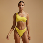Women's One-Shoulder High-Waisted Bikini Set