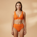 Women's Ribbed Bikini Set Wide Straps High-Cut Briefs