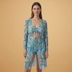 Women's V-Neck Bikini Set Tie-Dye Cover-Up Swimwear