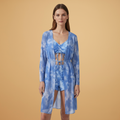 Women's V-Neck Bikini Set Tie-Dye Cover-Up Swimwear