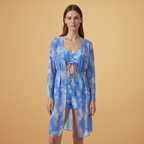 Women's V-Neck Bikini Set Tie-Dye Cover-Up Swimwear