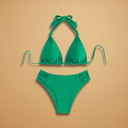 Women's High Waist Bikini Set Adjustable Straps Swimwear