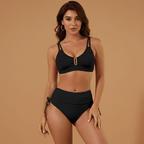 Women's High Waist Bikini Set Backless Split Straps Swimwear