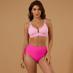 Women's High Waist Bikini Set Backless Split Straps Swimwear