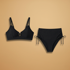 Women's High Waist Bikini Set Backless Split Straps Swimwear