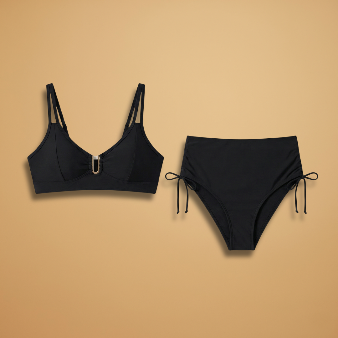 Women's High Waist Bikini Set Backless Split Straps Swimwear