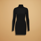 Women's Ribbed Bodycon Dress Slim Fit High Neck Sleeveless