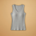 Women's V-Neck Ribbed Tank Top Sleeveless Casual Blouse