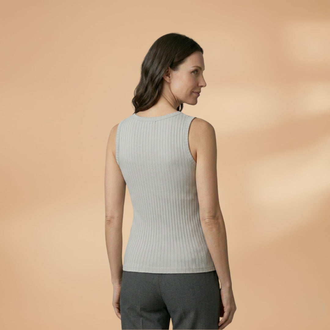 Women's V-Neck Ribbed Tank Top Sleeveless Casual Blouse