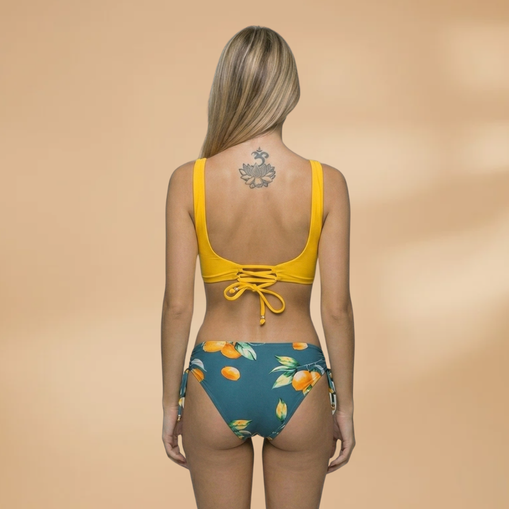 Women's Adjustable Crisscross Bikini Set Floral Pattern Swimwear