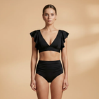 Women's High Waist Bikini with Ruffled Sleeves Sets