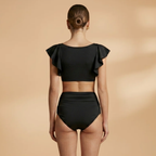 Women's High Waist Bikini with Ruffled Sleeves Sets