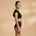 Women's High Waist Bikini with Ruffled Sleeves Sets