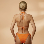 Women's Halter Bikini Set Adjustable Neck Ties Low-Cut Bottoms