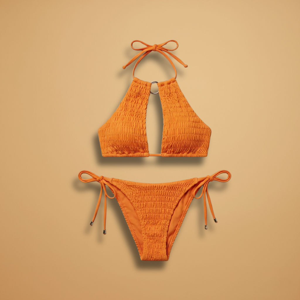 Women's Halter Bikini Set Adjustable Neck Ties Low-Cut Bottoms