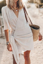 Women’s Wrap Mini Dress for Summer Elegant Everyday Wear