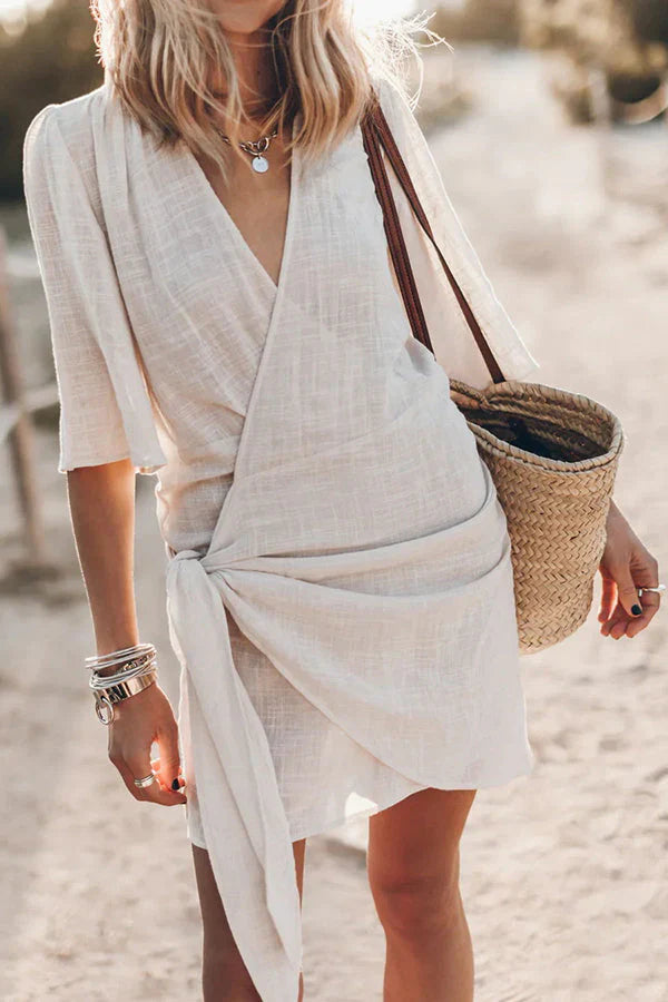 Women’s Wrap Mini Dress for Summer Elegant Everyday Wear