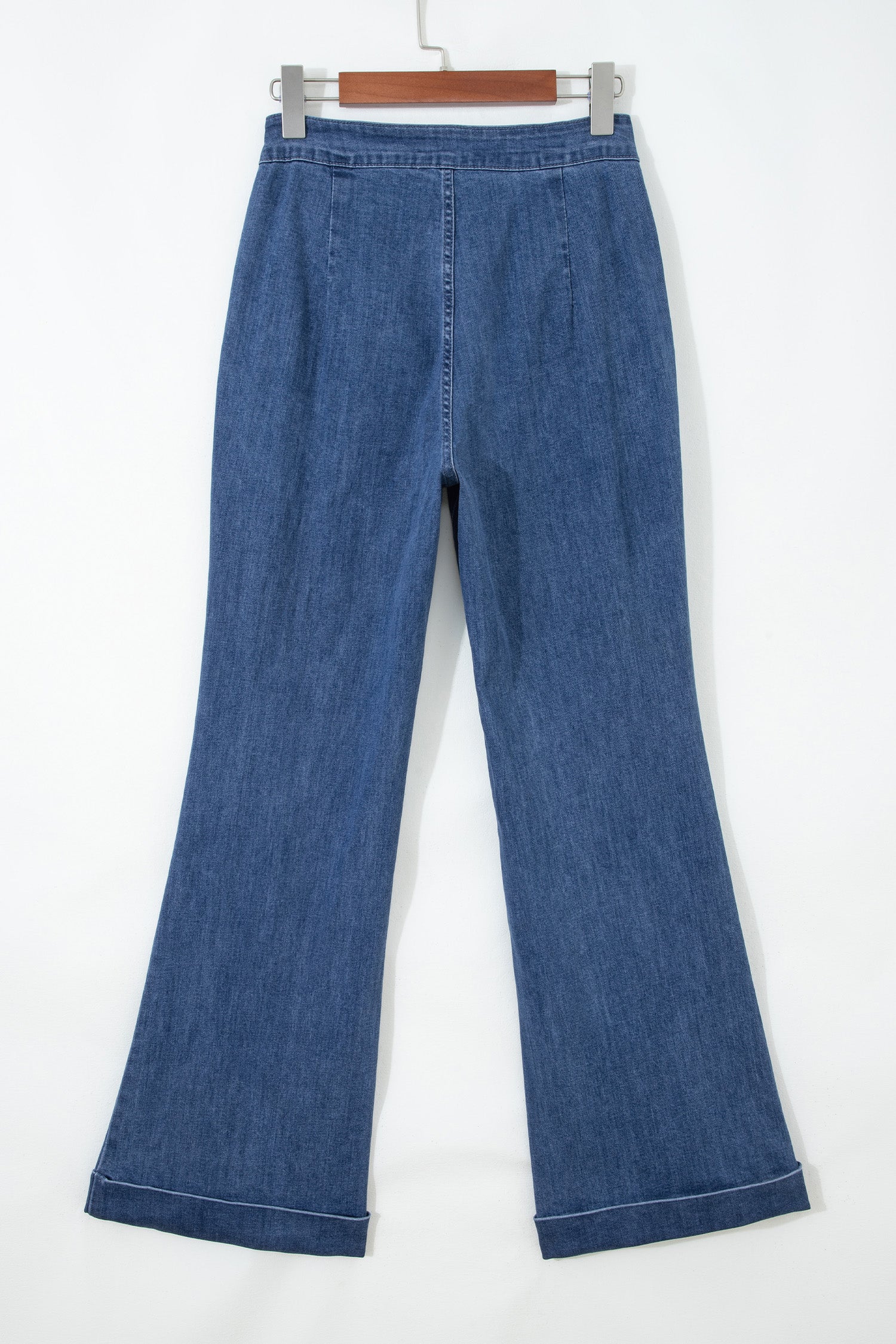 Women's Flare Leg Jeans With Golden Button Detail