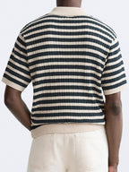 Men's Classic Stripe Knitted Polo Comfortable Casual Top