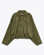 Women's Vegan Suede Leather Jacket Oversized Stylish Coat