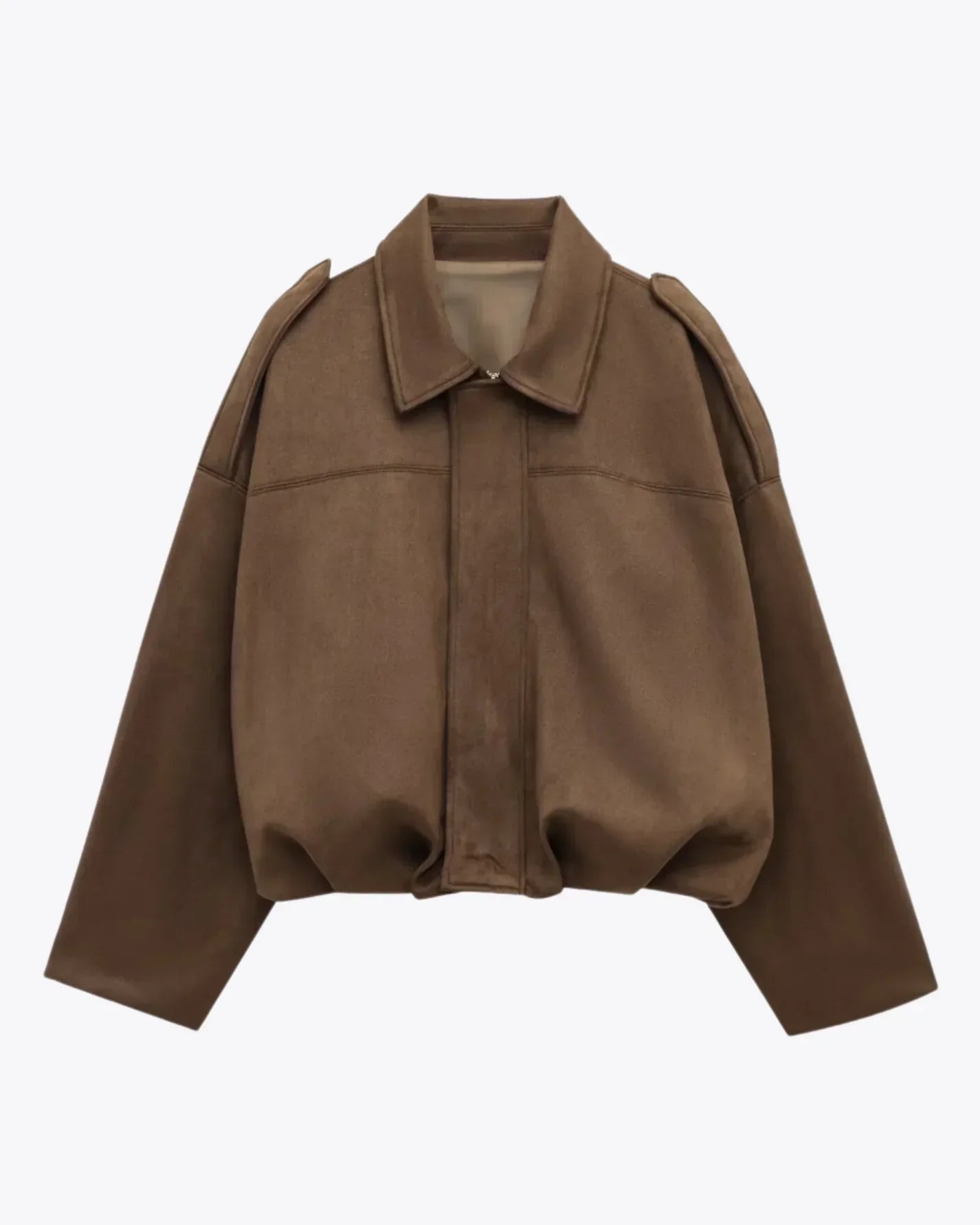 Women's Vegan Suede Leather Jacket Oversized Stylish Coat
