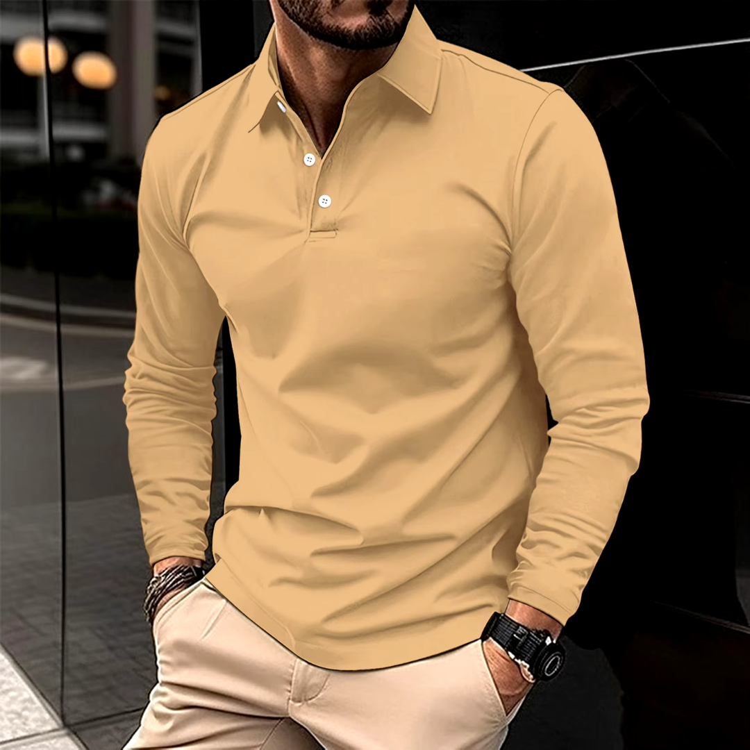 Men's Long Sleeve Polo Premium Comfort Versatile Style