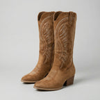 Suede Cowgirl Boots | Women's Block Heel Western Footwear