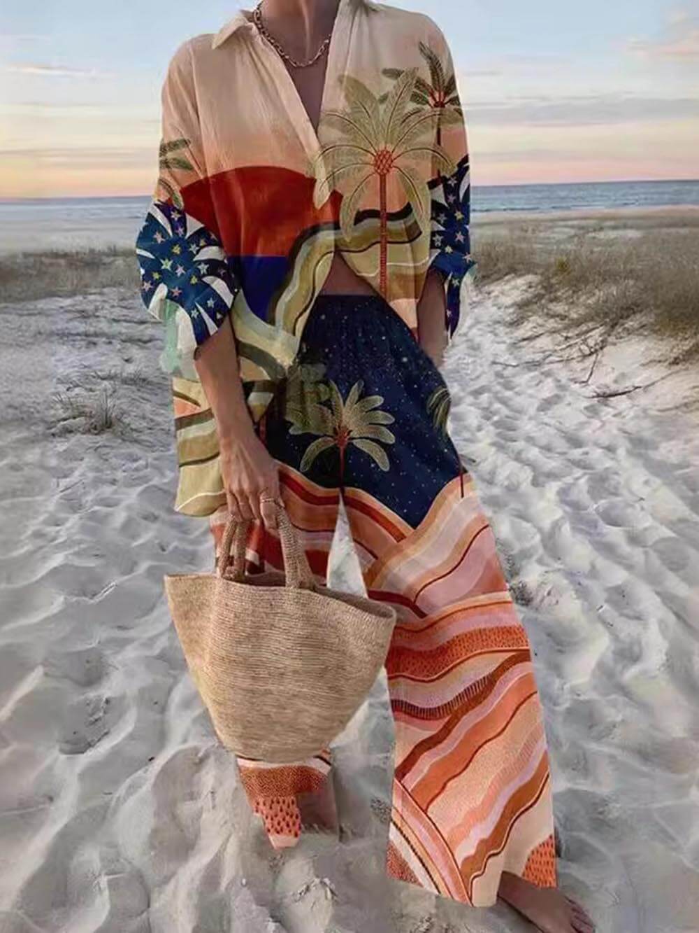 Women's Relaxed Fit Summer Two-Piece Co-Ord Set Beachwear