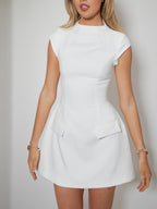 Women's Cap Sleeve Mini Dress Flattering Day-to-Night Style