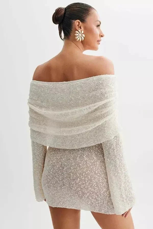 Women's Knit Dress Off Shoulder Breathable Slim Summer Fit