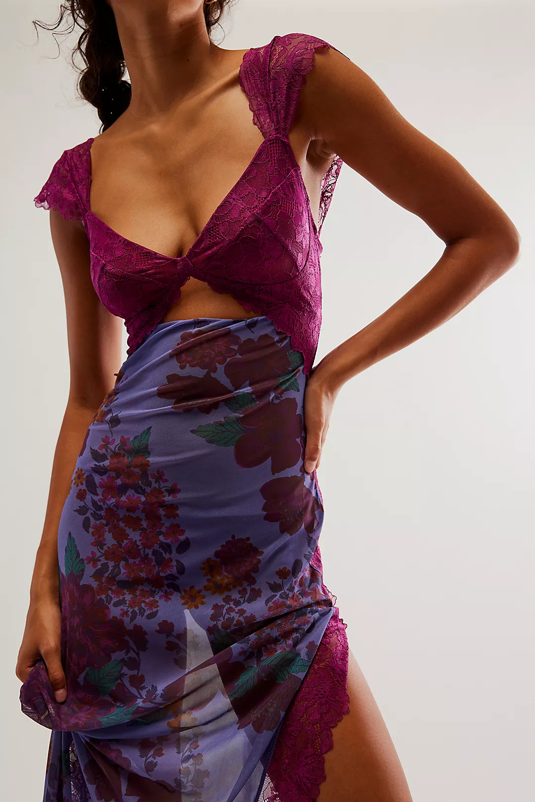 Women's Lace Floral Midi Dress Elegant Sheath Evening Fit