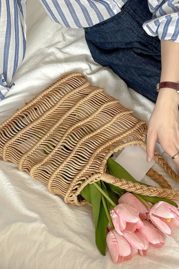 Women's Woven Tote Bag Spacious Everyday Shoulder Bag