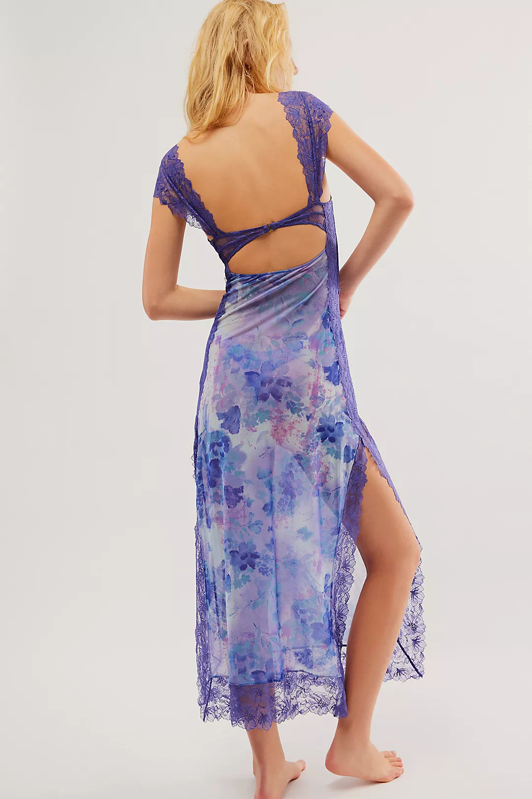 Women's Lace Floral Midi Dress Elegant Sheath Evening Fit