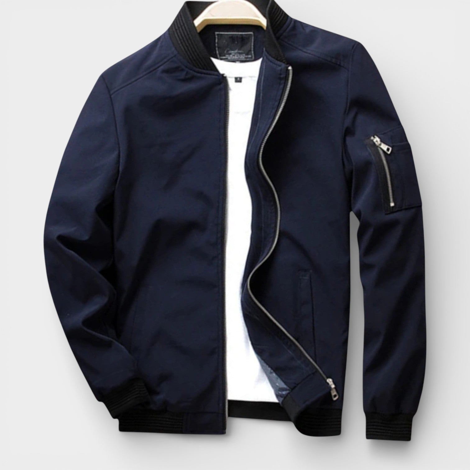 Men’s Classic Bomber Jacket Wind-Resistant Casual Outerwear