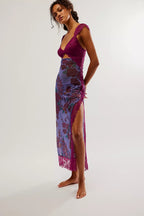 Women's Lace Floral Midi Dress Elegant Sheath Evening Fit