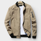 Men’s Classic Bomber Jacket Wind-Resistant Casual Outerwear